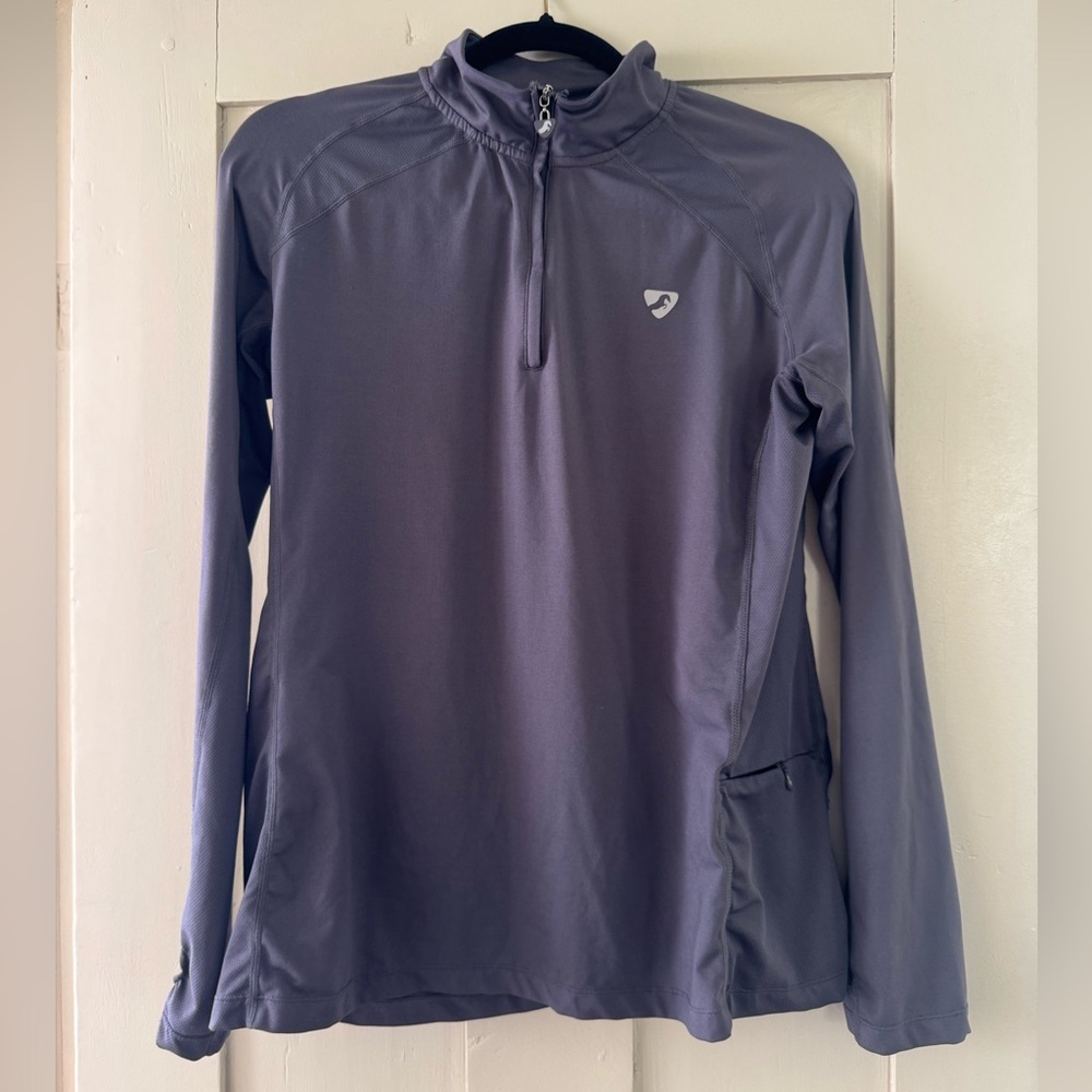 Aubrion Women’s Performance Quarter Zip Pullover – Size L – Grey Activewear Top
